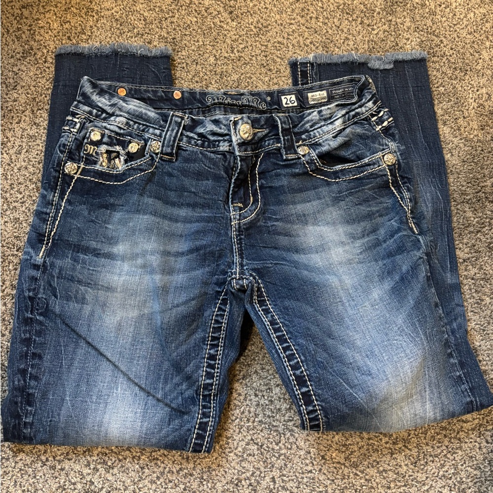 Miss Me Mid Rise Cropped Jeans